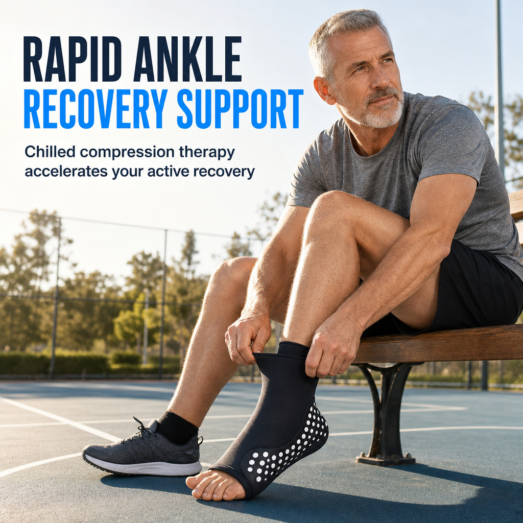 Extended 3D Thickened Solid Gel Ankle Pack Wrap for Foot and Ankle Cold Therapy