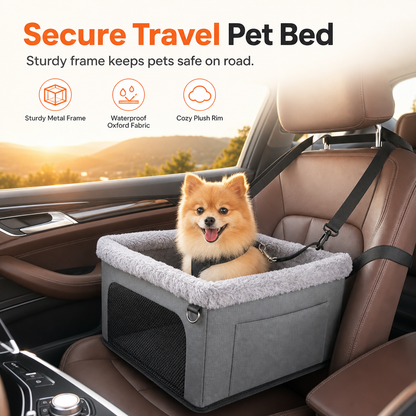 🐶 LIMITED‑TIME 50% OFF! 🚗 Heavy‑Duty Dog Car Booster Seat – Rigid Metal Frame, Waterproof Oxford & Seat Protection 🛡️
