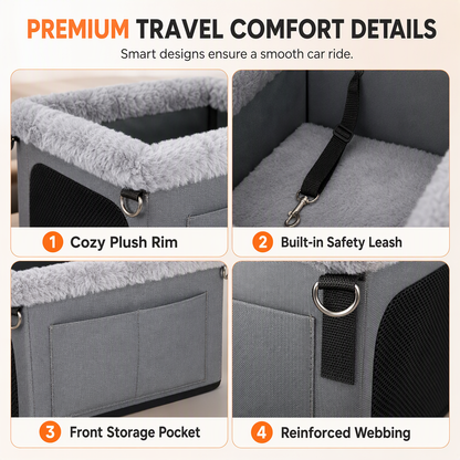 🐶 LIMITED‑TIME 50% OFF! 🚗 Heavy‑Duty Dog Car Booster Seat – Rigid Metal Frame, Waterproof Oxford & Seat Protection 🛡️