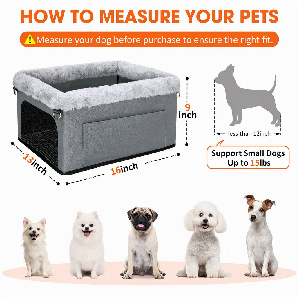 🐶 LIMITED‑TIME 50% OFF! 🚗 Heavy‑Duty Dog Car Booster Seat – Rigid Metal Frame, Waterproof Oxford & Seat Protection 🛡️