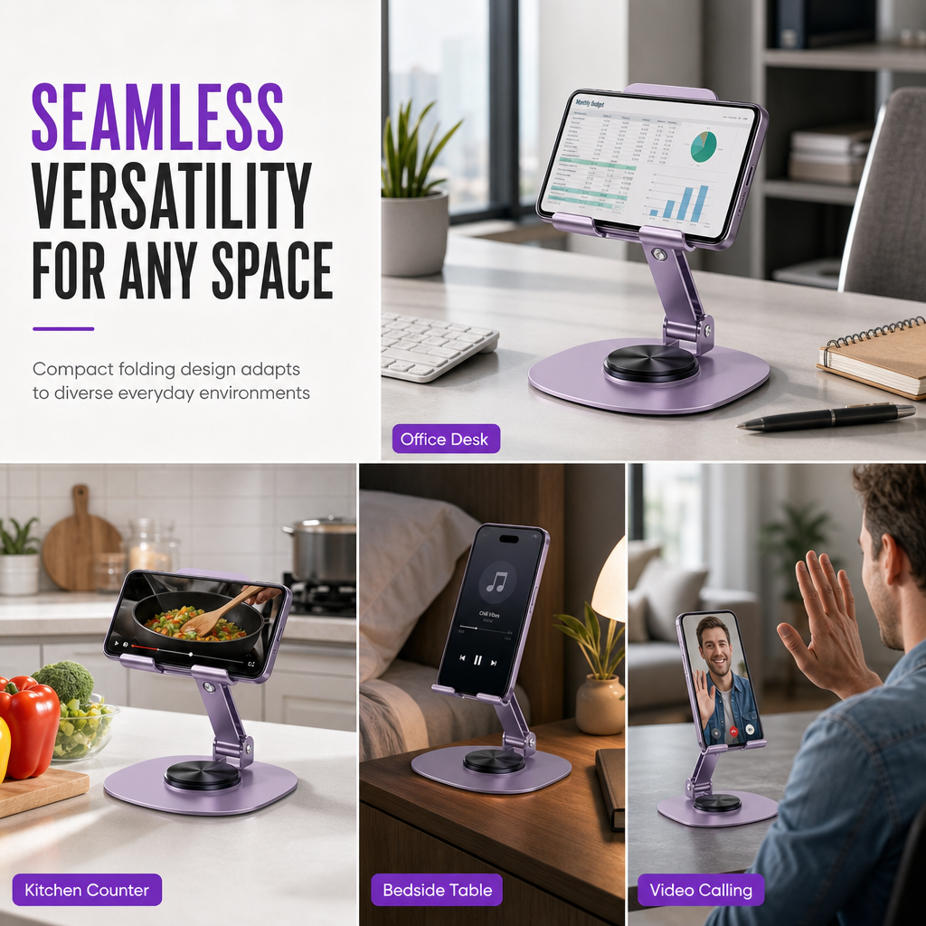 ⏳Time-Limited Special⏰ All-Metal Phone Stand – 360° rotating desktop holder ✨