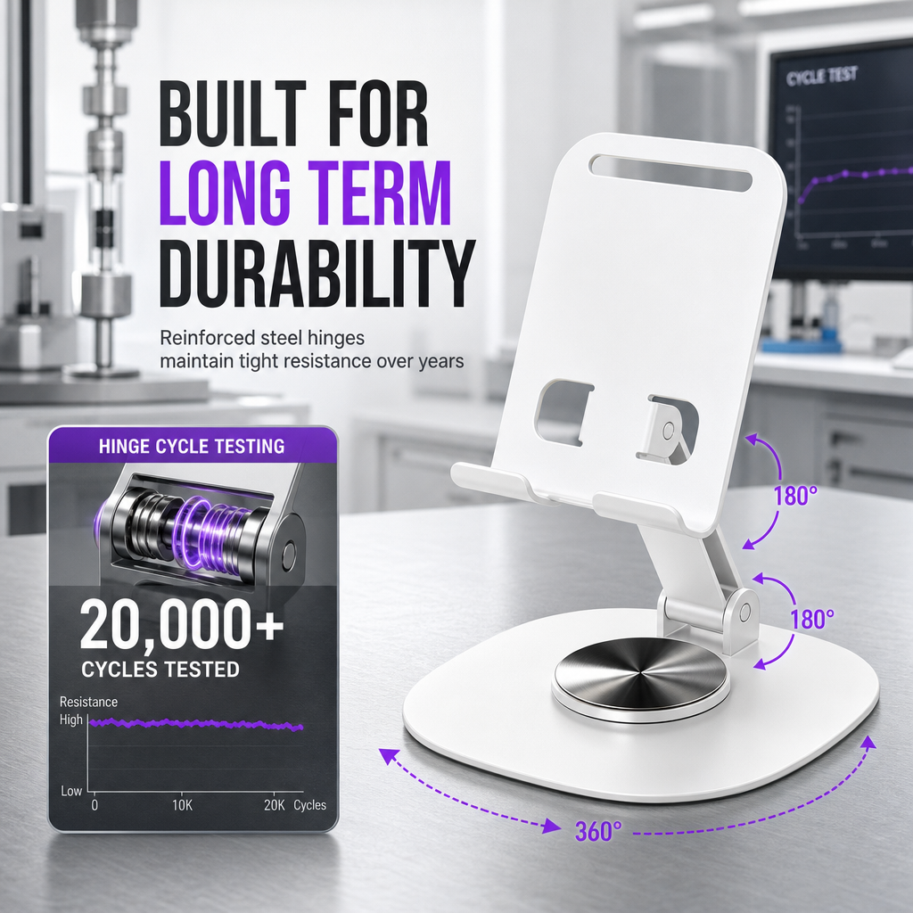 ⏳Time-Limited Special⏰ All-Metal Phone Stand – 360° rotating desktop holder ✨