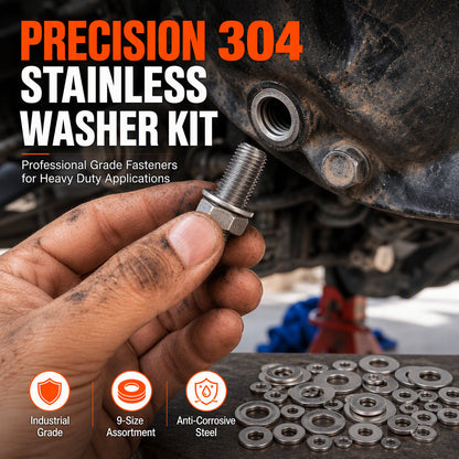 📢📢50% OFF !! ⏰Stainless Steel Washer Assortment Kit with Storage Box