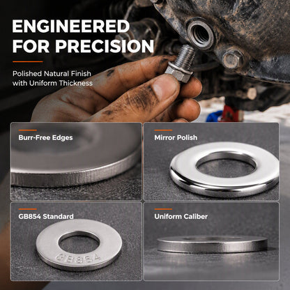 📢📢50% OFF !! ⏰Stainless Steel Washer Assortment Kit with Storage Box