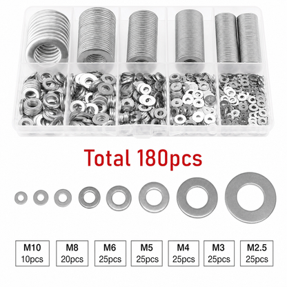 📢📢50% OFF !! ⏰Stainless Steel Washer Assortment Kit with Storage Box