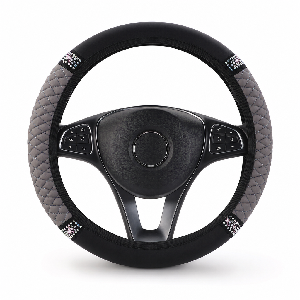 💎 LIMITED-TIME 49% OFF! ✨ Rhinestone Steering Wheel Cover – Sparkling, Quilted, Luxury 🚗