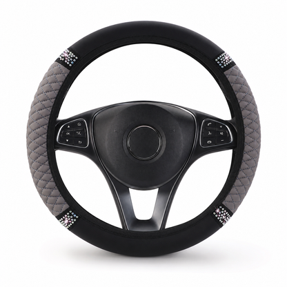 💎 LIMITED-TIME 49% OFF! ✨ Rhinestone Steering Wheel Cover – Sparkling, Quilted, Luxury 🚗