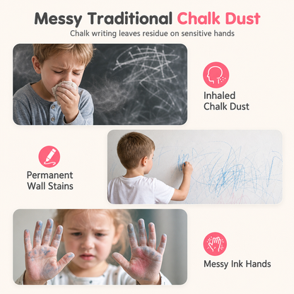 🎨 Kids Magnetic Drawing Board Table: 4-Color Screen, No Mess, Convertible, Safe Tether