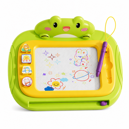 🎨 Kids Magnetic Drawing Board Table: 4-Color Screen, No Mess, Convertible, Safe Tether