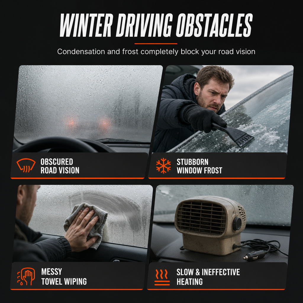 🚗 Rotatable 12V Car Defroster & Defogger Fan