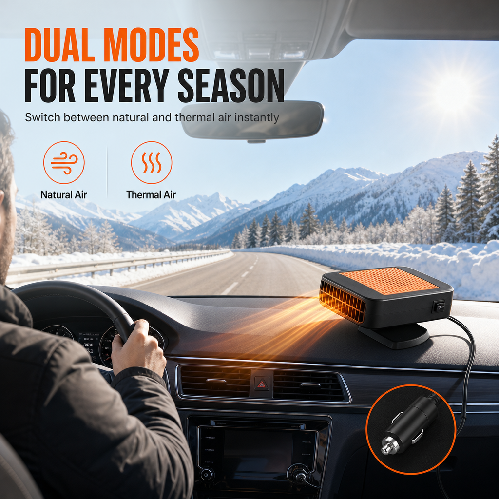 🚗 Rotatable 12V Car Defroster & Defogger Fan