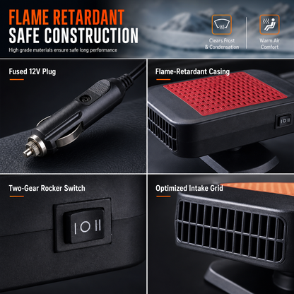 🚗 Rotatable 12V Car Defroster & Defogger Fan