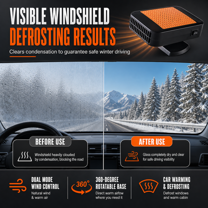 🚗 Rotatable 12V Car Defroster & Defogger Fan