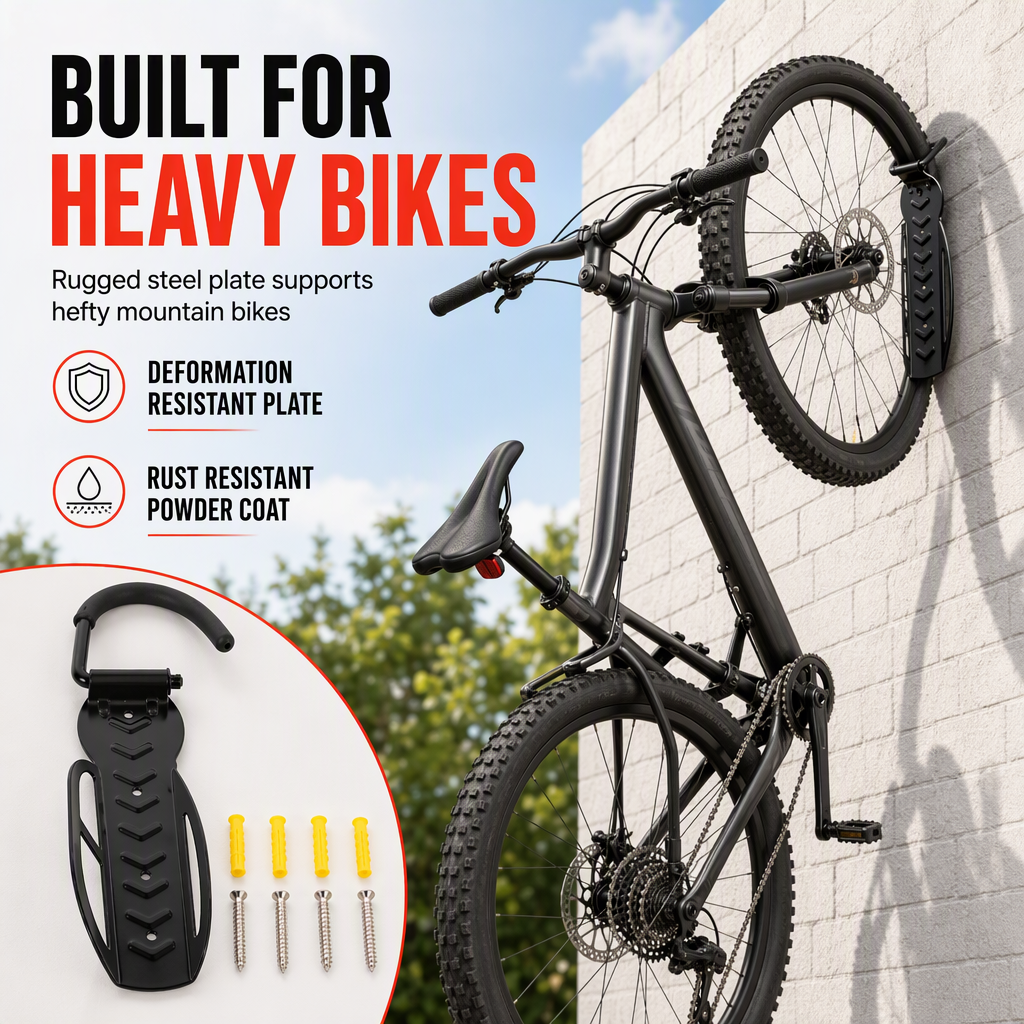📢📢LIMITED-TIME 50% OFF⏰Adjustable Wall Mounted Bike Hanger Indoor Bicycle Storage Rack Hook for Mountain Bikes