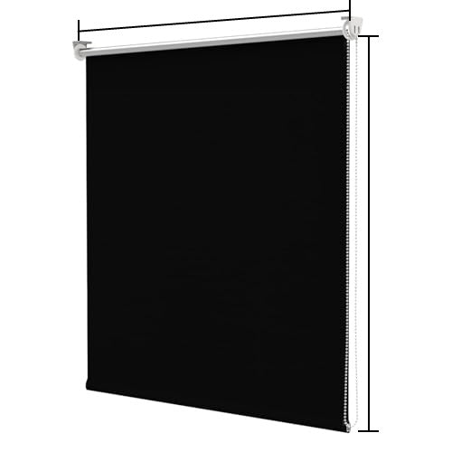🔥50% OFF!!📢🌑 Total Blackout Roller Blinds – UV Protection & Seamless Edges, 130cm Black