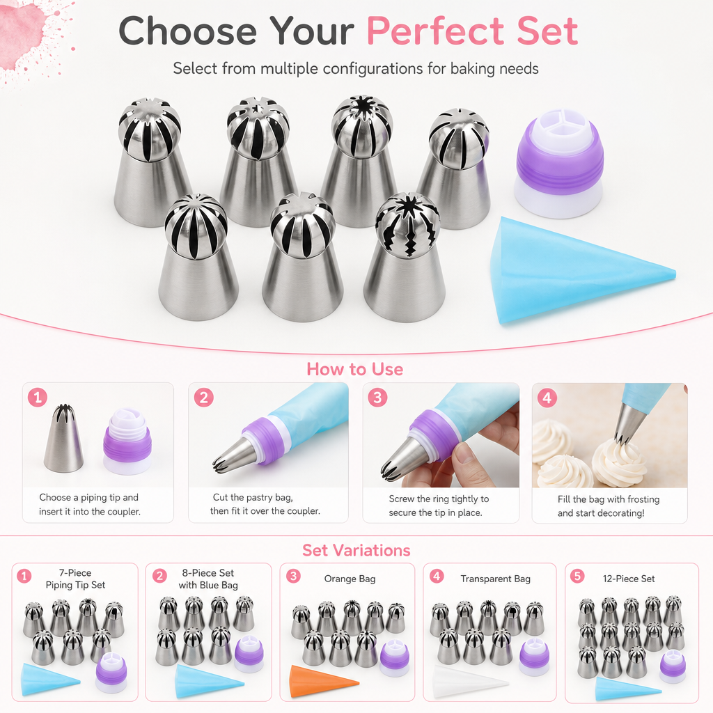 Multi-Shape Cake Decorating Piping Tips Set