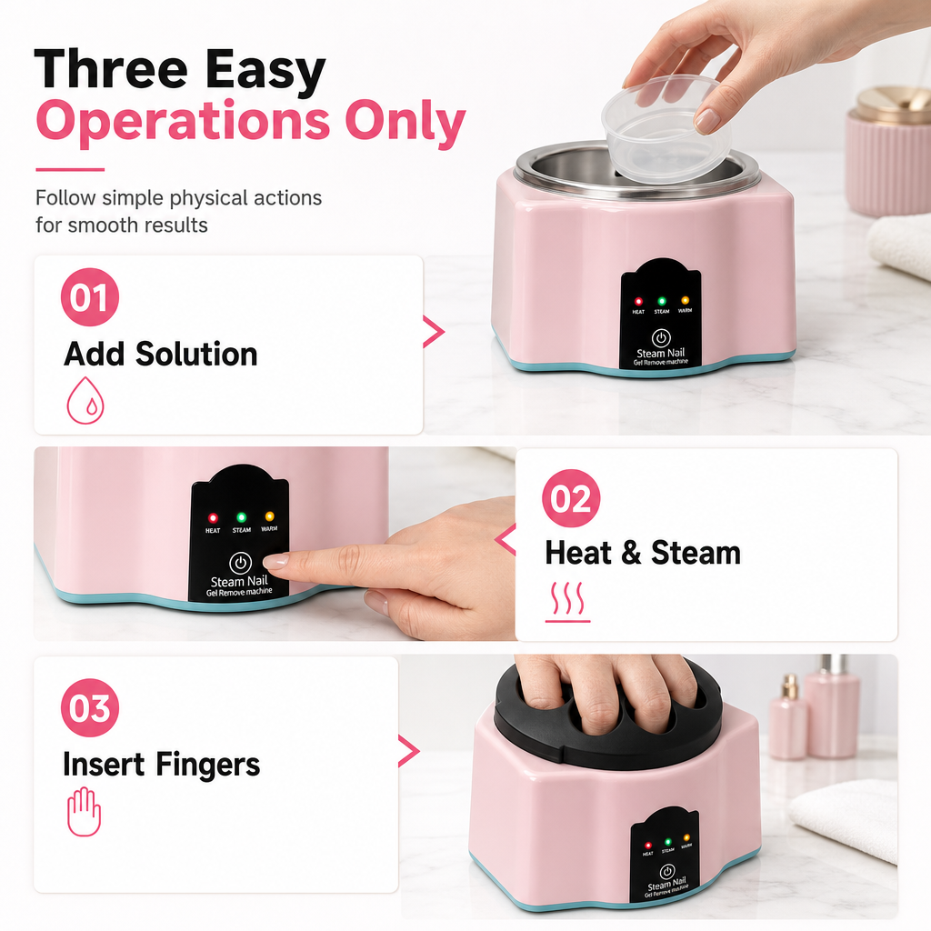 📢📢50% OFF !! ⏰36W Professional Steam Nail Polish Remover Machine for Quick and Gentle Gel Acrylic Nail Removal