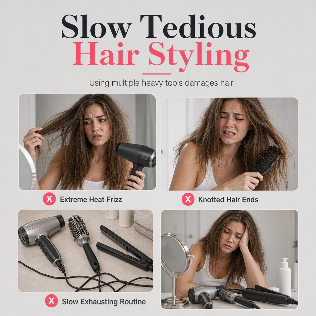 Multi Functional Hair Dryer Brush and Hot Air Styler for Hair Straightening and Curling Wet and Dry Hair