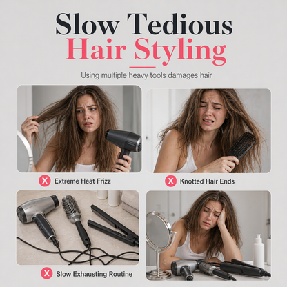 Multi Functional Hair Dryer Brush and Hot Air Styler for Hair Straightening and Curling Wet and Dry Hair
