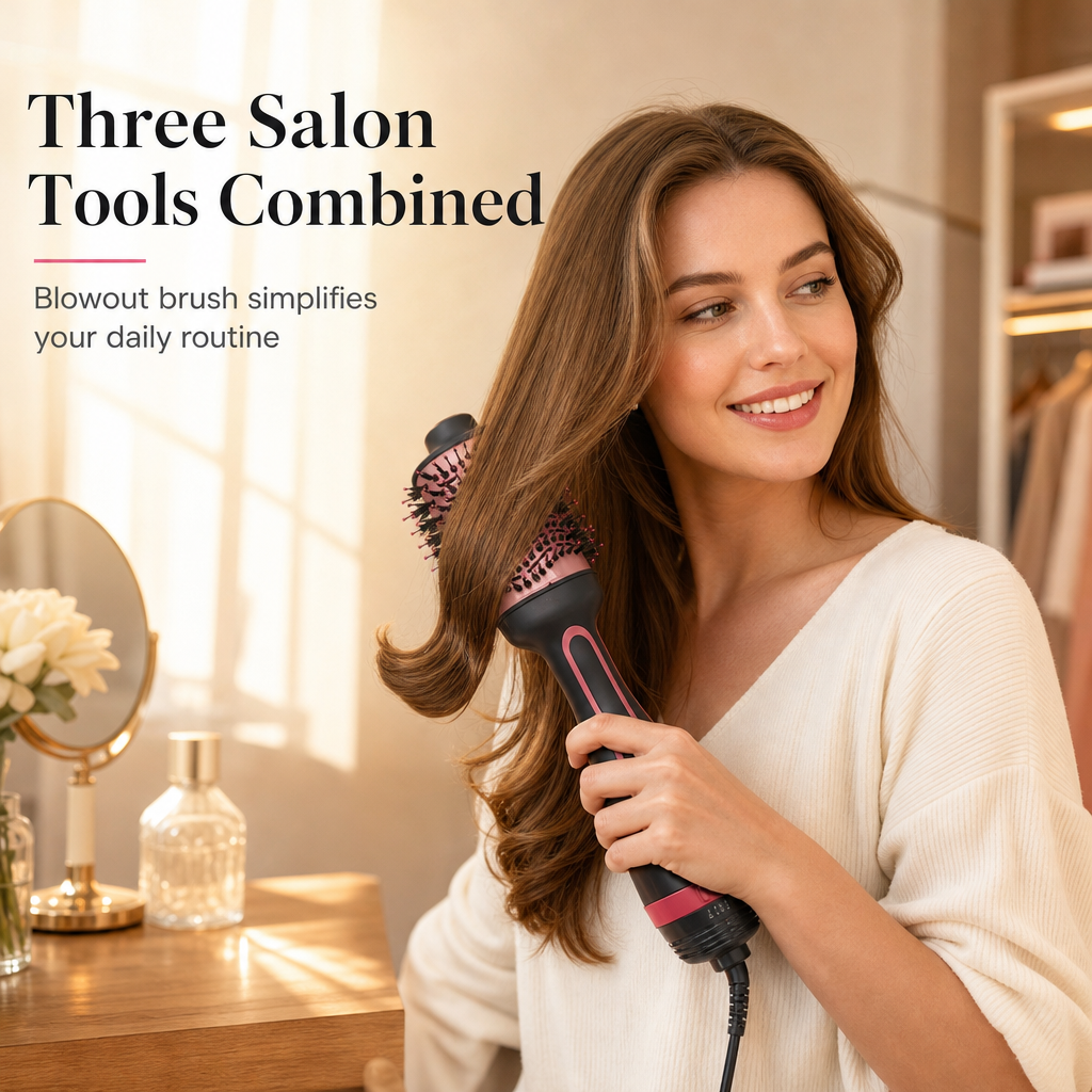 Multi Functional Hair Dryer Brush and Hot Air Styler for Hair Straightening and Curling Wet and Dry Hair