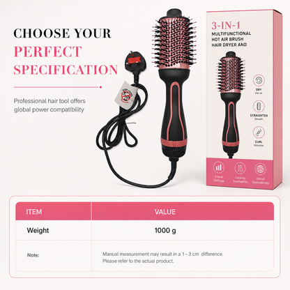 Multi Functional Hair Dryer Brush and Hot Air Styler for Hair Straightening and Curling Wet and Dry Hair