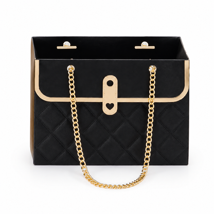 💐 50% OFF! ✨ Embossed Bouquet Gift Bag – Premium Embossed Cardboard Build, Chic Metallic Chain Carry Handle, Quilted Texture Metal Grommet Reinforcement & Self-Standing Stable Base – 4 Colors 3 Quantity Options 🎁