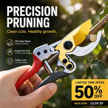 🥳HOT SALE🥳💞50K+ SOLD! Pruning Shears – From £12.99! SK5 edge, rubberized grip & 30/50mm capacity. Clean cuts – grab yours! ✅
