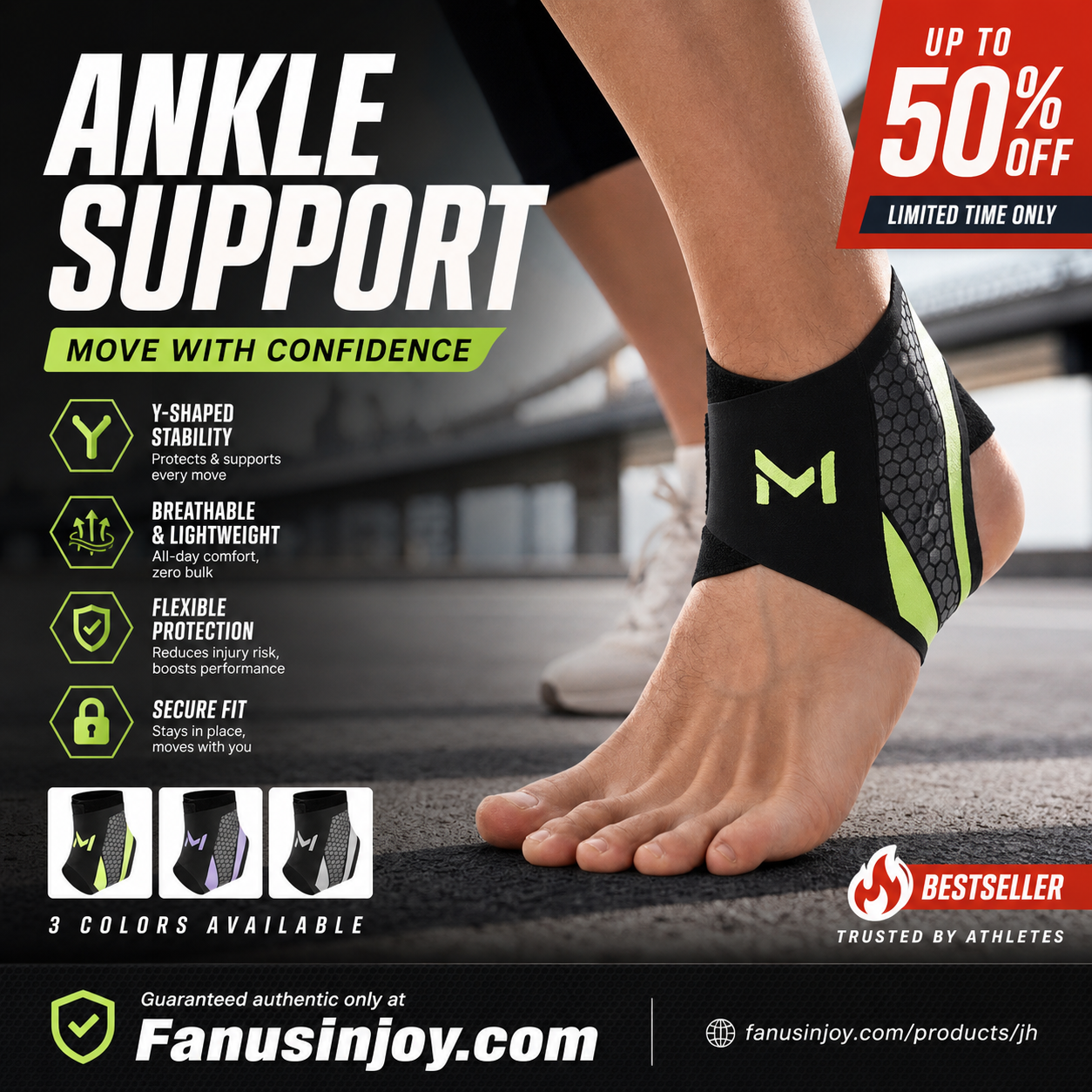 Breathable Elastic Ankle Support Brace