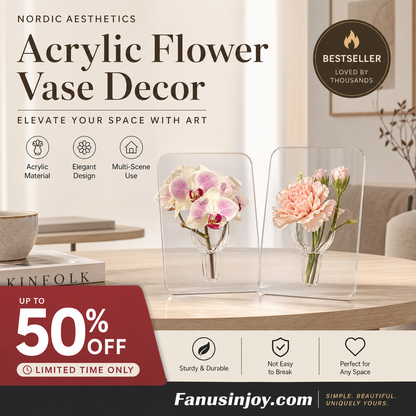 💐Buy 2 Get 1 Free🎁Nordic Transparent Acrylic Vase | Elegant Desktop Plant Holder & Home Decor | Modern Centerpiece for Living Room & Wedding Tables
